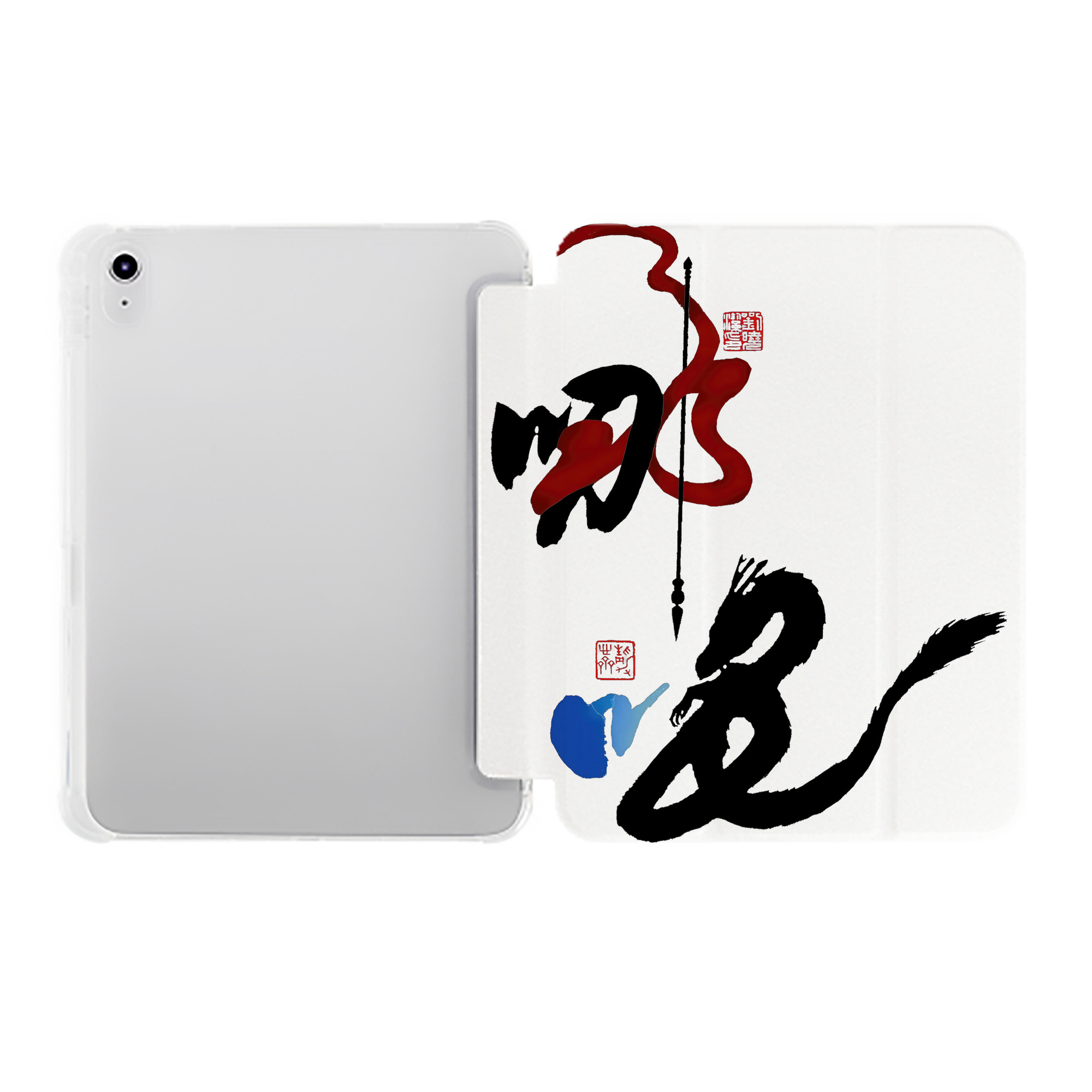 （画像用） Ne Zha 2 ナタ 魔童の大暴れ IPad ケース ペン収納付き 三つ折りスタンド PUレザー×シリコン 対応機種9.5/10.5/10.9インチ